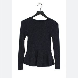 Massimo Duttti Navy Glitter Sweater Top